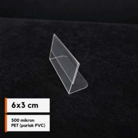L Tipi Şeffaf PVC Etiketlik 6x3cm Yatay