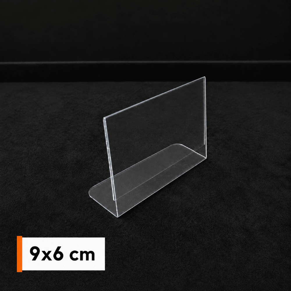 PVC Şeffaf Föylük L Tipi 9x6cm Yatay L Tipi Şeffaf PVC Etiketlik 9x6cm Yatay